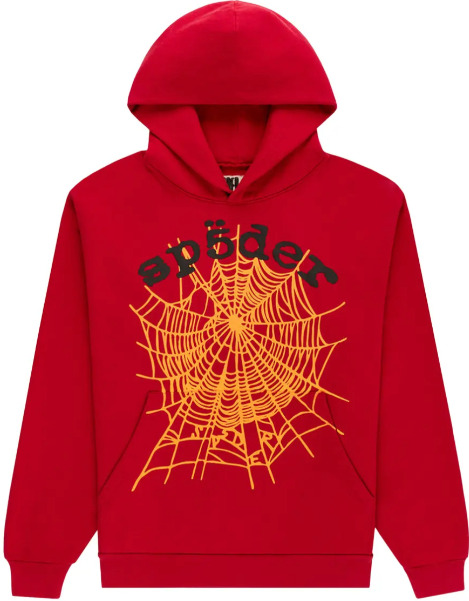 Sp5der Red Og web V2 hoodie