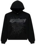 Sp5der Rhinestone Punk V2 Hoodie Black