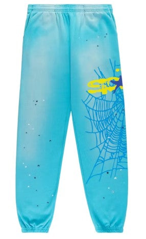 Sp5der Heavy Web Sweatpant Cyan