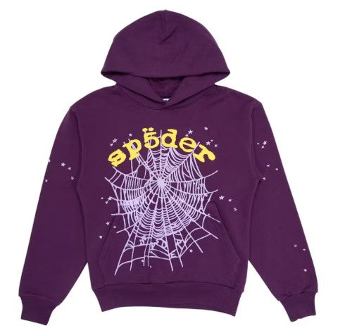 Sp5der Star OG Web V2 Hoodie Purple