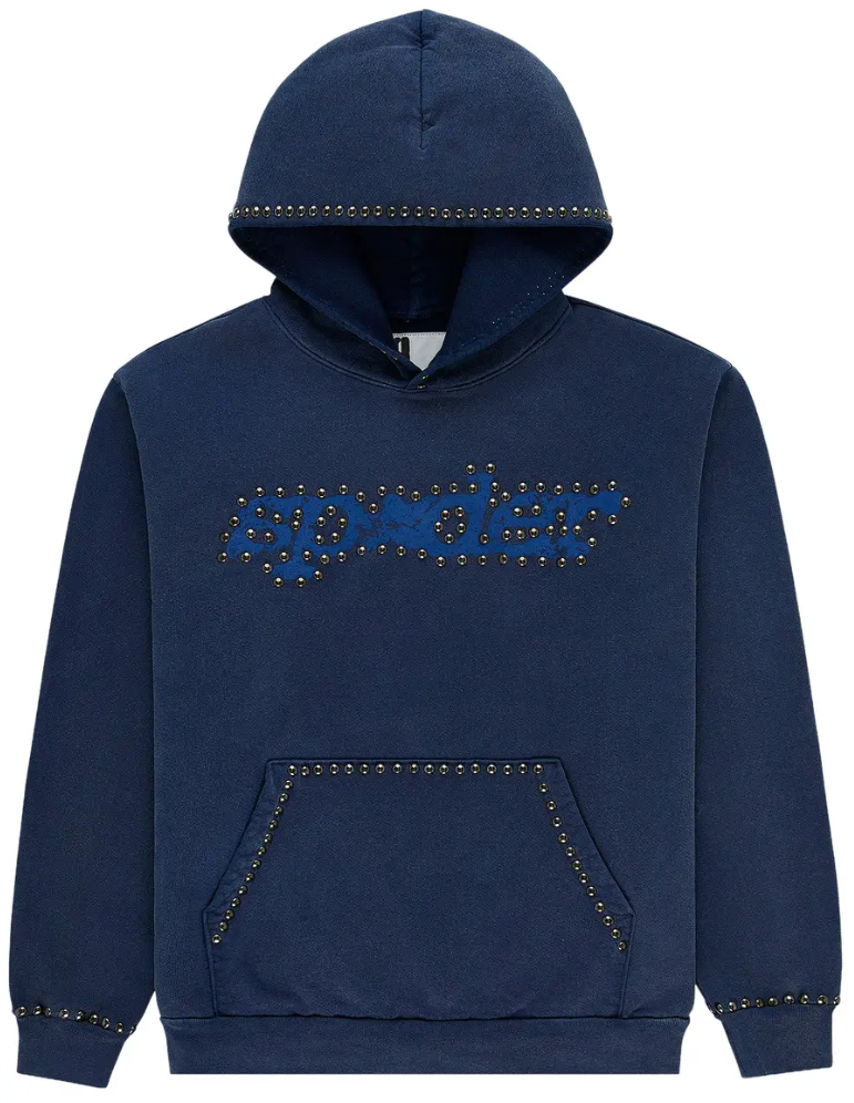 Sp5der Blue Studded Punk V3 Hoodie