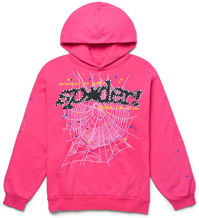 Sp5der Pink Punk V2 Hoodies