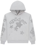 Sp5der Heather Grey Rhinestone Beluga Hoodie