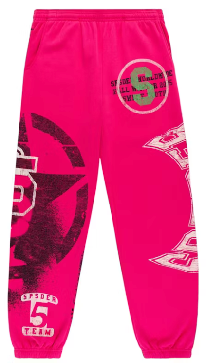 Sp5der Pink Stencil Sweats