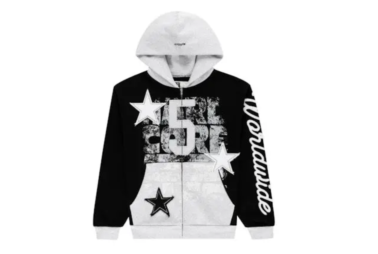 Sp5der Black 5star Zip up hoodie