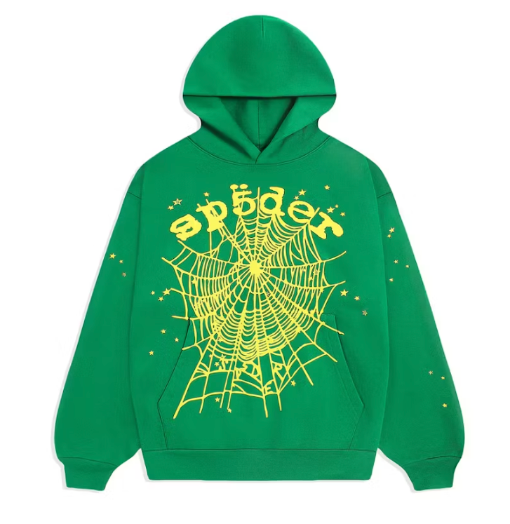 Sp5der Star OG Web V2 Hoodie Green
