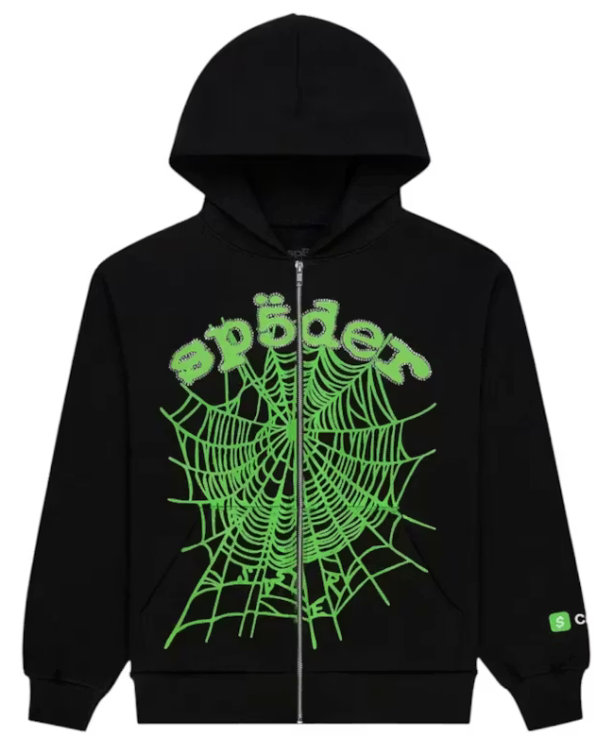 Sp5der Cash OG Web V2 Rhinestone Zip Black