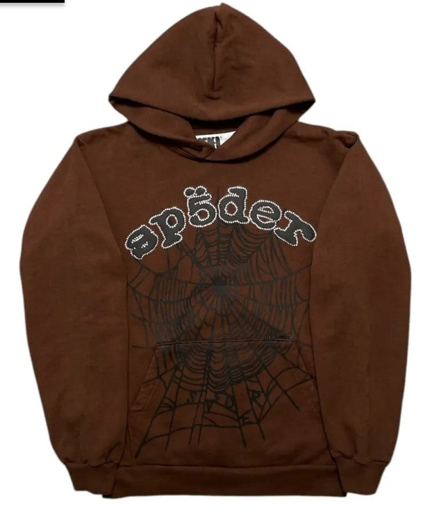 Sp5der Web Hoodie Brown