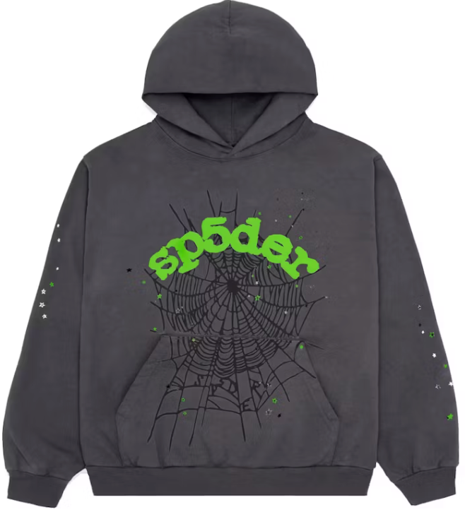 Sp5der Slate Grey Web Hoodie