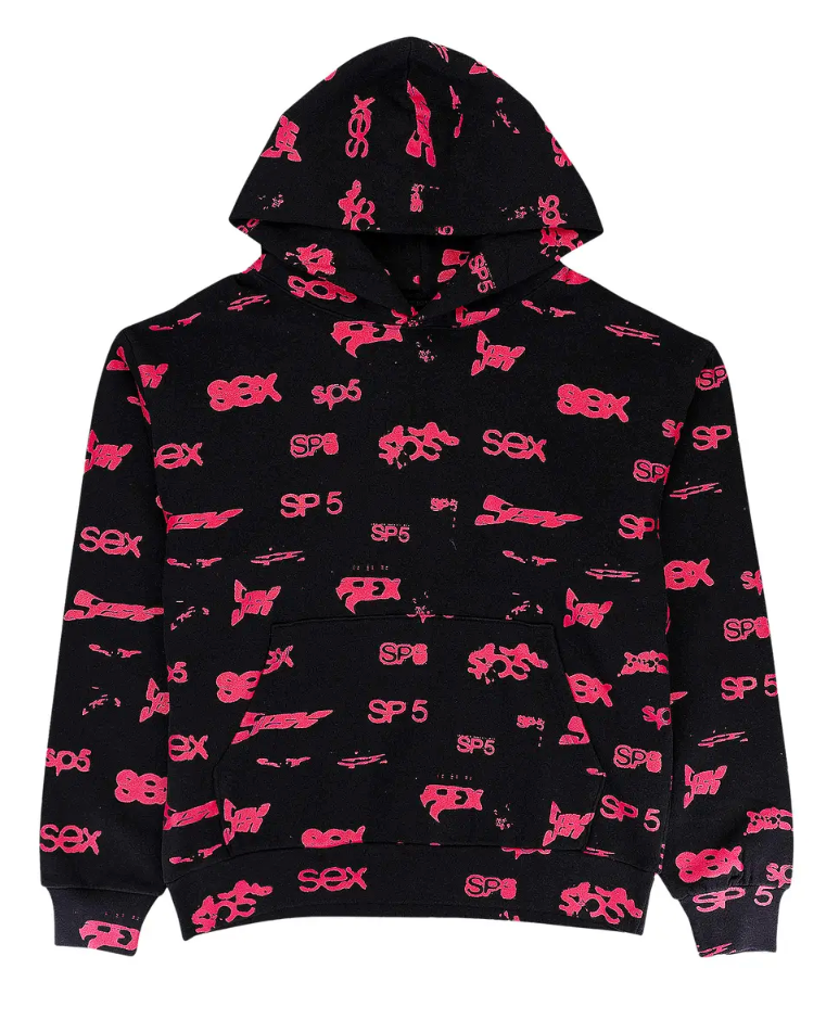 Sp5der Black Sex Aop Hoodie