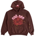 Sp5der Angel Number 555 Hoodie Brown