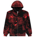 Sp5der AOP Web V2 Zip Up Hoodie Black