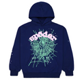 Sp5der Og Web hoodie Navy Pink