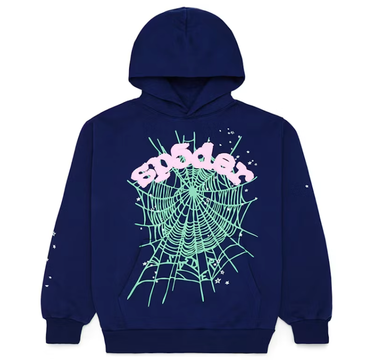 Sp5der Og Web hoodie Navy Pink