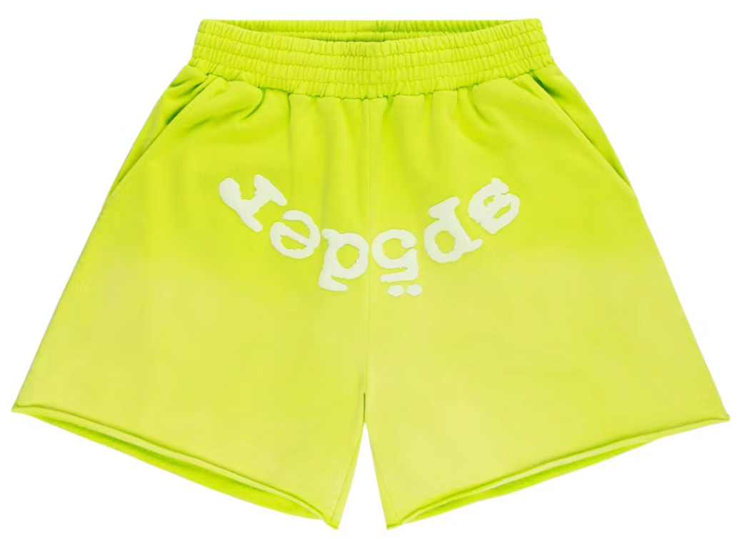 Sp5der OG Web V2 Sweatshorts Acid Green