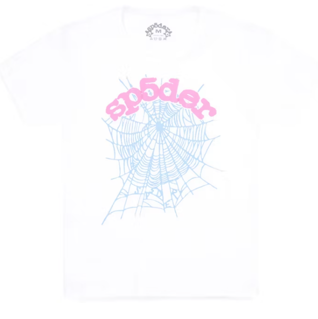 Sp5der OG Pink Web Tee White