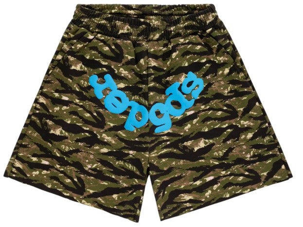 Sp5der OG Web V2 Tiger Camo Sweatshorts