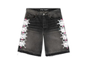 Sp5der Web Stone Denim Shorts - Black Wash