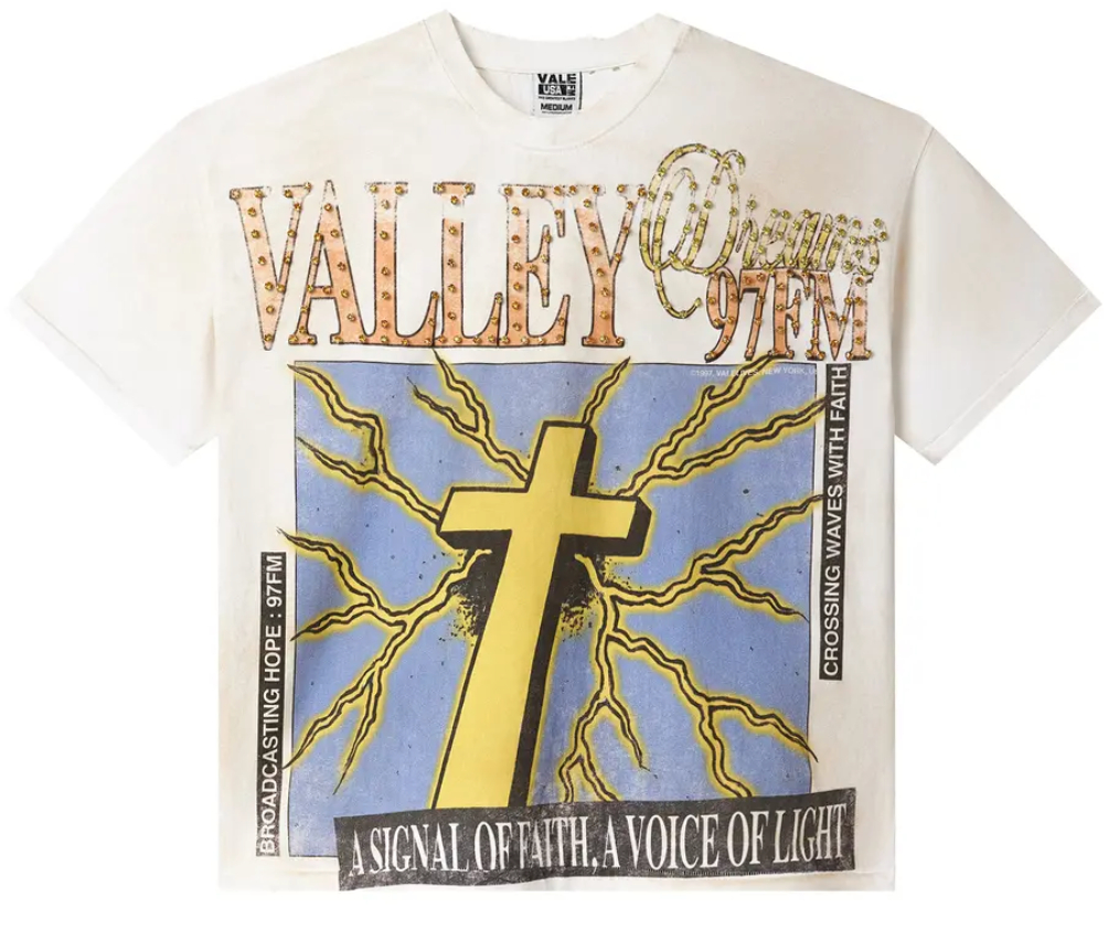 Vale forever Thunder Cross Bling Tee White
