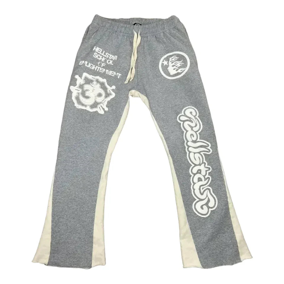 Hellstar Flare Sweatpants School Of Enlightenment - Grey