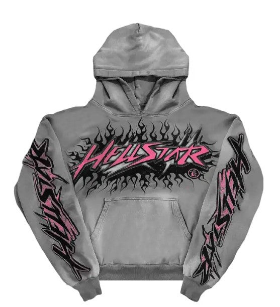 Hellstar Future Flame Hoodie 'Grey'