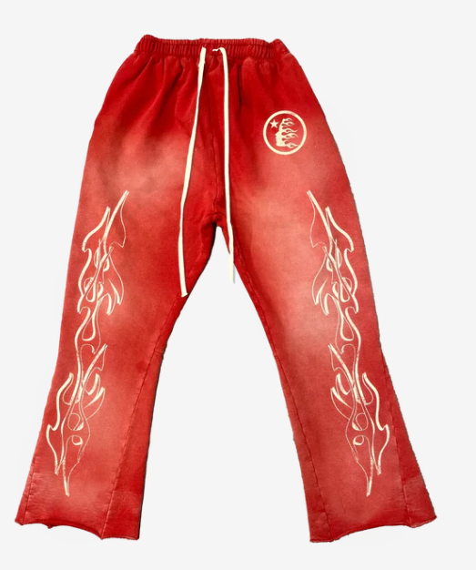 Hellstar Flame Flare Sweatpants - Red