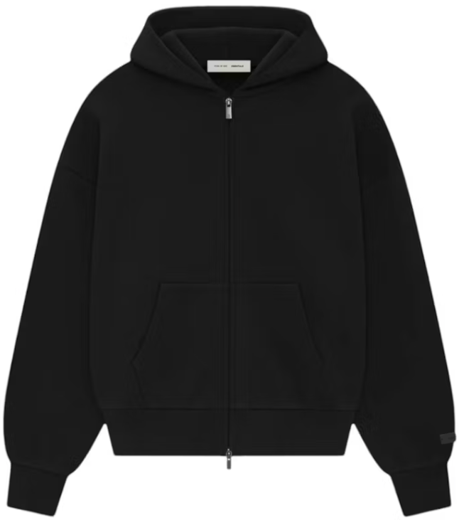 Fear of God Essentials Jet Black Zip Up FW25