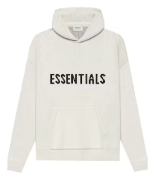 Fear of God Essentials Cream Knit Pullover Hoodie (SS21)