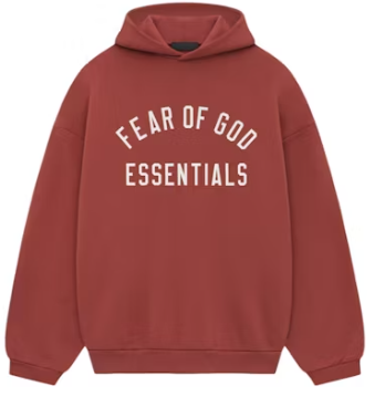 Fear of God Essentials Hoodie Crimson FW24