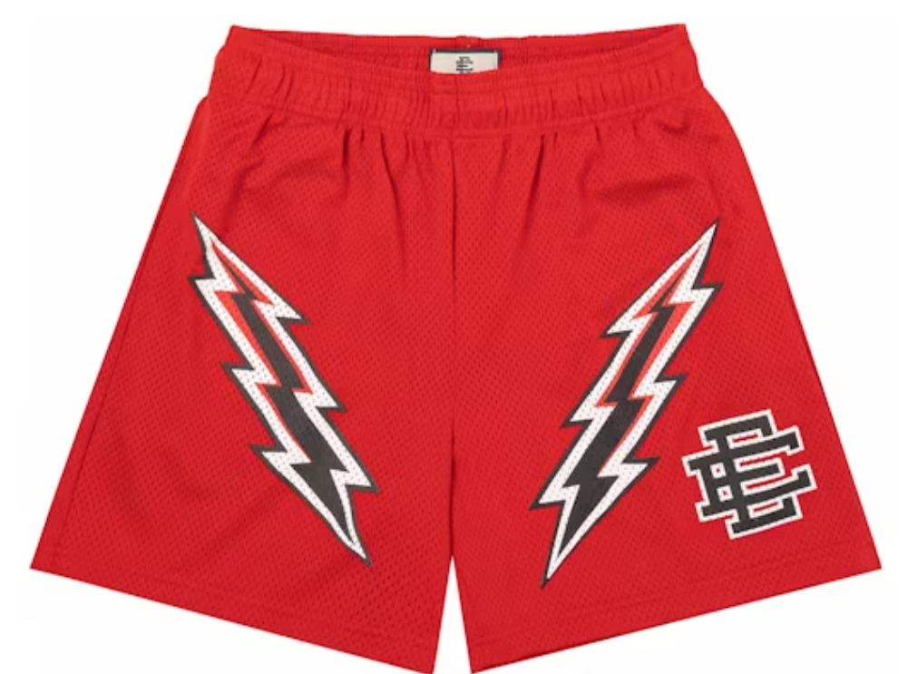 Eric Emanuel EE Basic Red Lightning Bolt Shorts FW20
