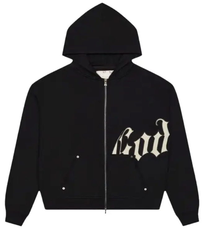 Godspeed OG Logo V2 Zip hoodie Black/Silver Satin