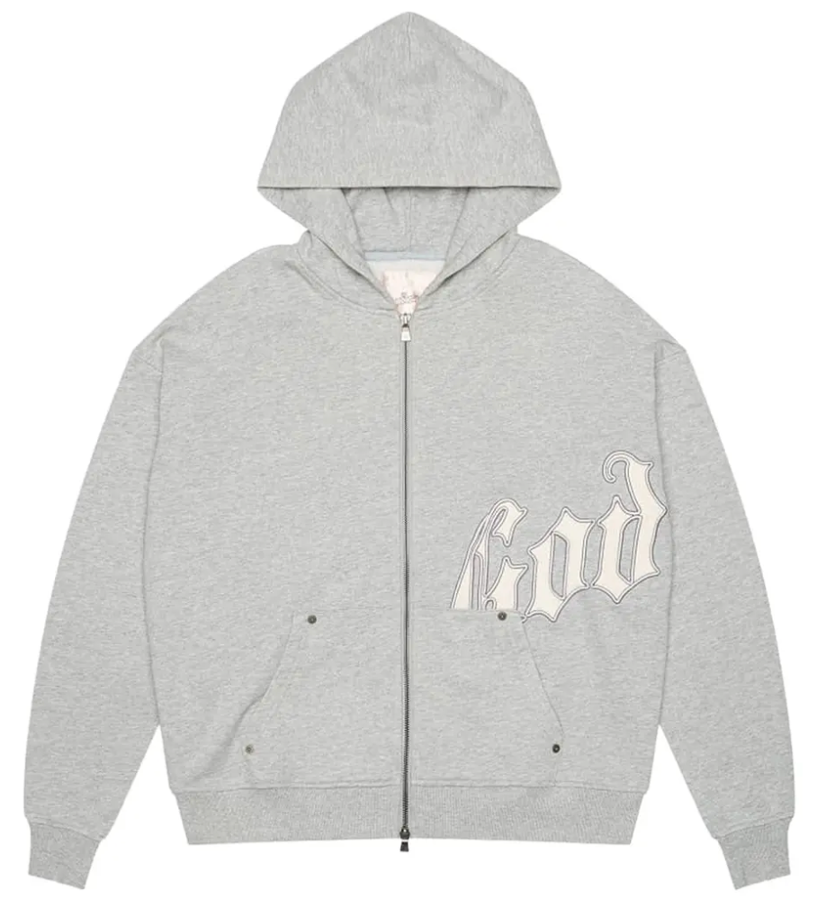 Godspeed OG Logo V2 Zip grey hoodie