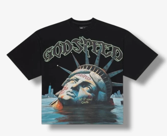 Godspeed sunken Liberty Tee in Black