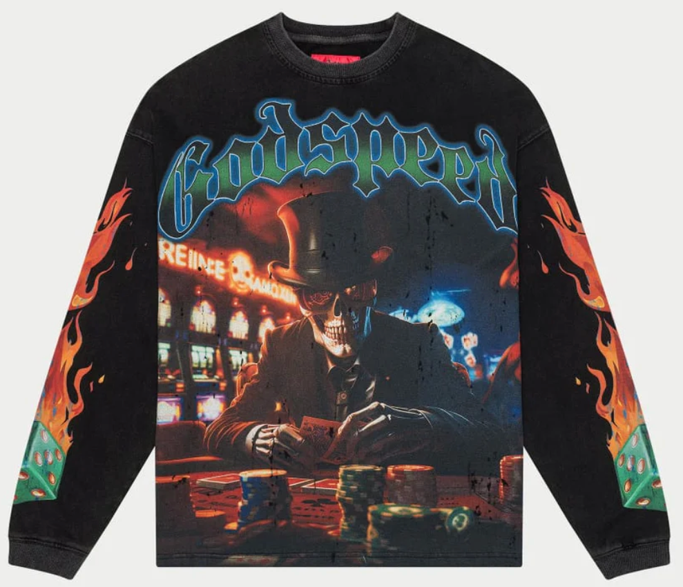 Godspeed Lifes a Gamble L/S Tee Black
