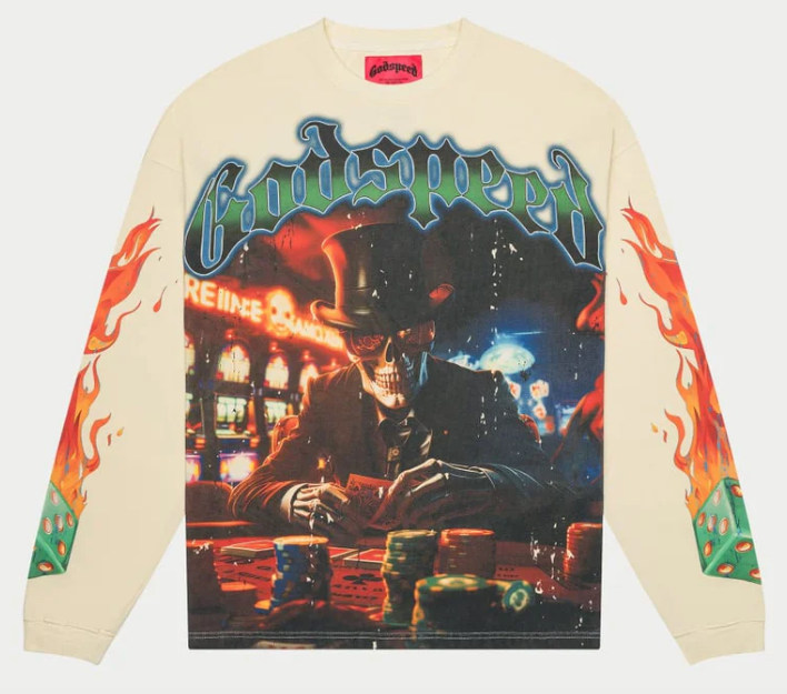 Godspeed Lifes a Gamble L/S Tee Bone