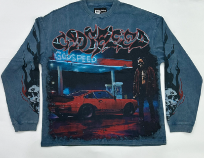 Godspeed Pit Stop L/S Tee - True Blue
