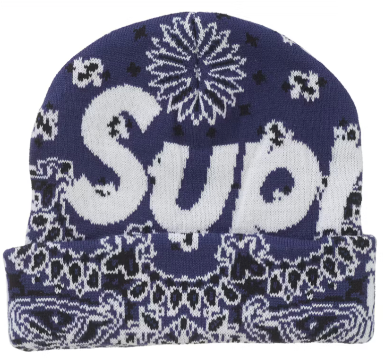 Supreme Bandana Big logo Beanie Navy