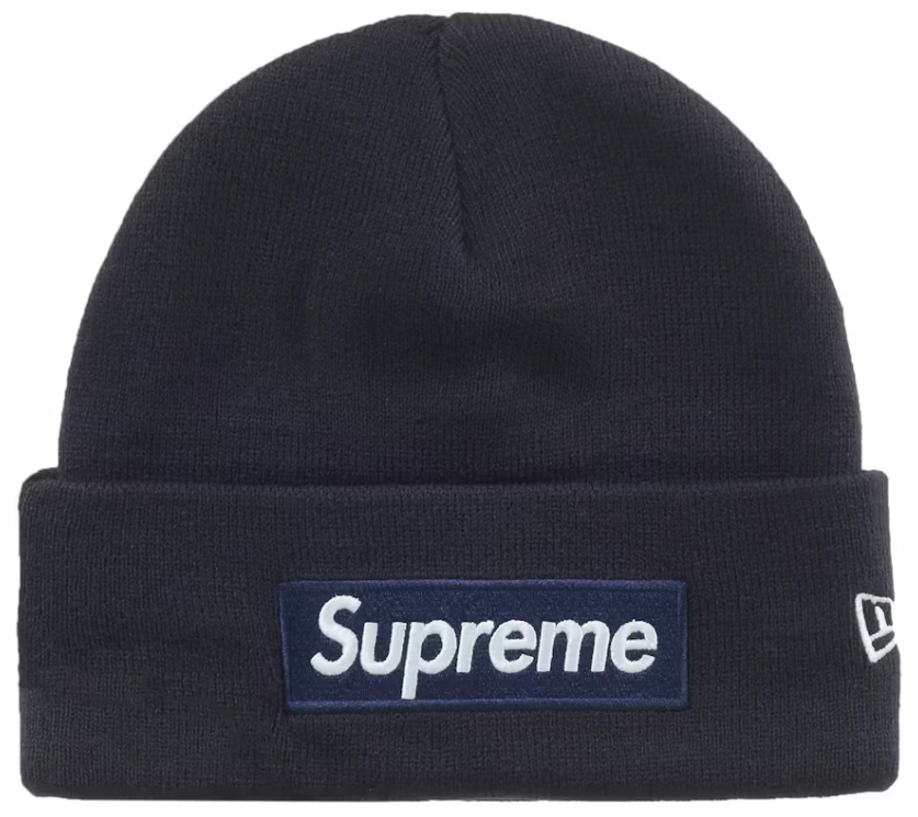 Supreme Navy Box Logo Beanie Black