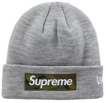 Supreme (FW23) New Era Box Logo Beanie - HTH Grey/Camo