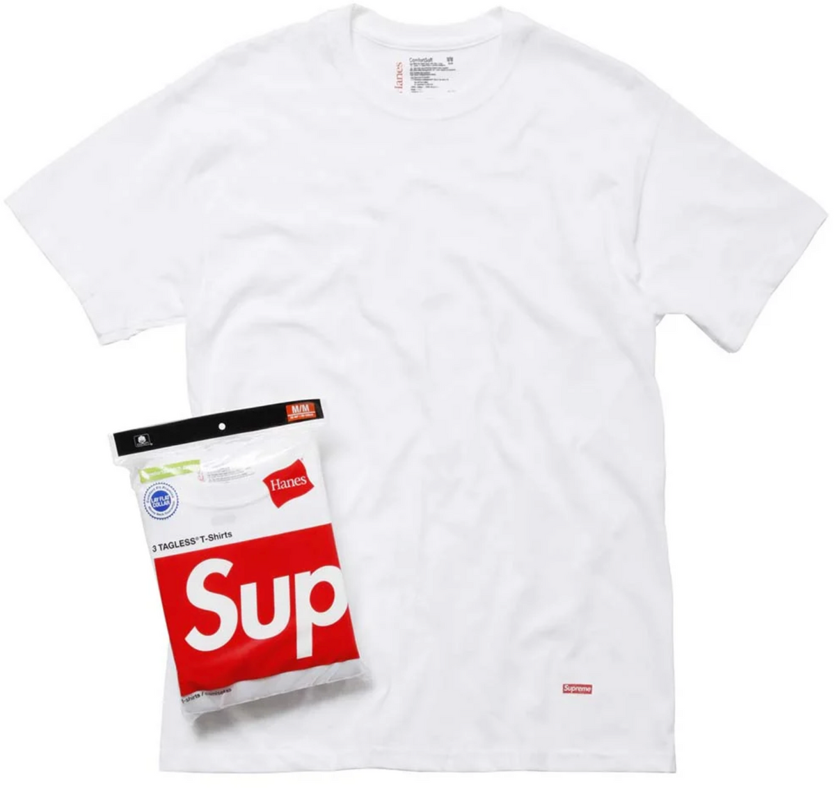 Supreme x Hanes Tagless Tees (3Pack) white